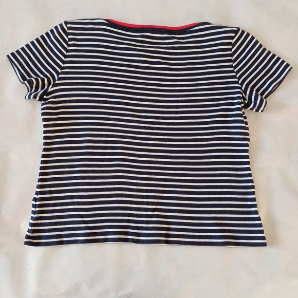 Tommy Hilfiger 𝅺White, Red & Blue Marine Striped Short Sleeves TShirt XL - Picture 2 of 11